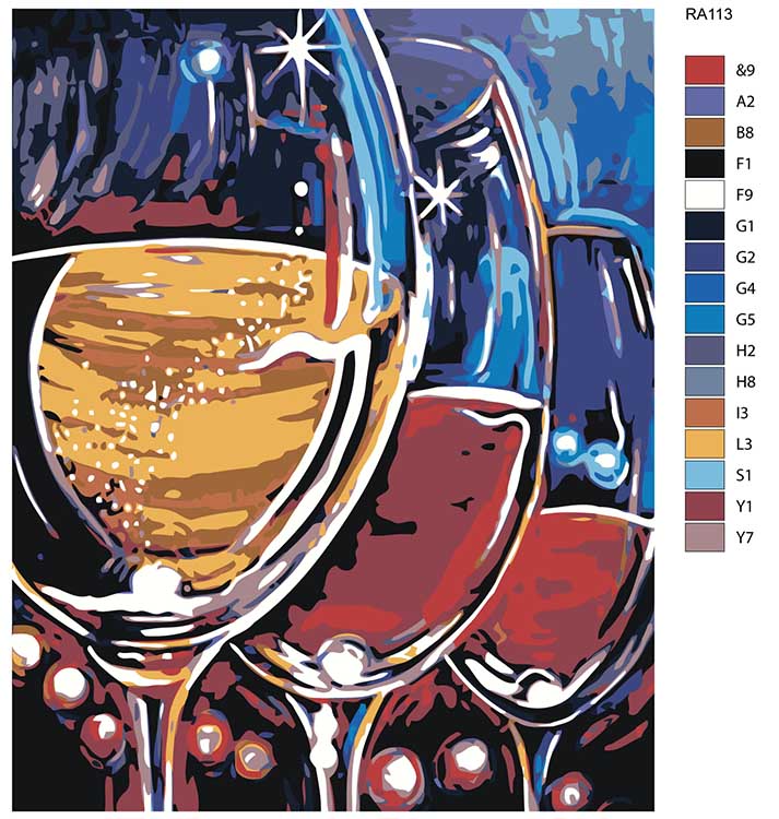 Картина по номерам «Бокалы» — картинка 2