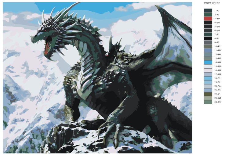 Картина по номерам «Грозный северный дракон» — картинка 2