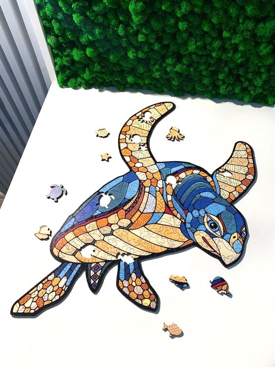 Деревянные фигурные пазлы «Морская Черепаха S», Eco Wood Art — картинка 5