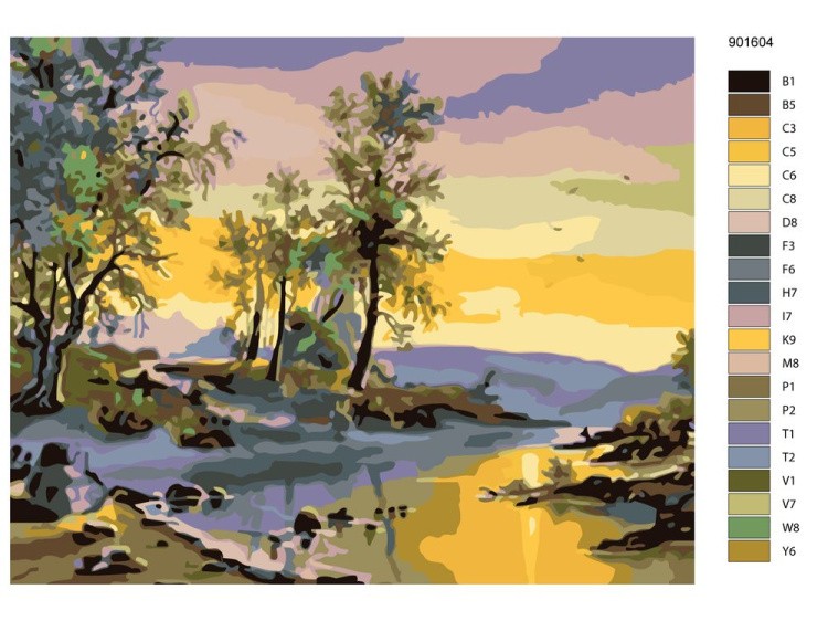 Картина по номерам «Природа на закате» — картинка 2