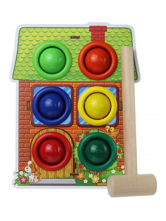 Стучалка цветная «Дом», 6 отверстий — картинка 2