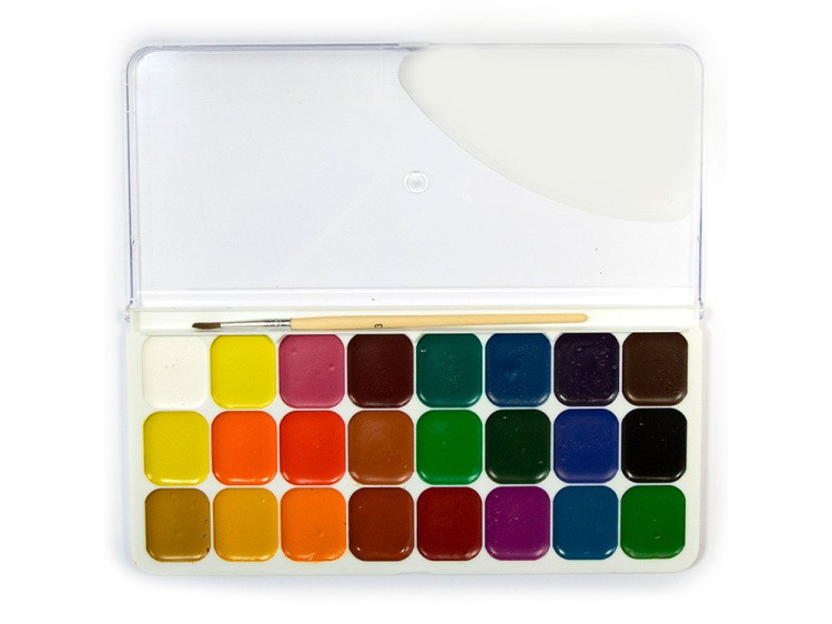 Краски KANZY акварель 24 цвета «Классика» медовая без кисти — картинка 2
