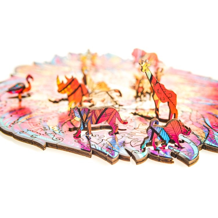 Деревянный пазл Unidragon «Таинственный Лев», размер M (А4) — картинка 5