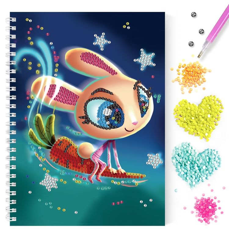 Алмазная мозаика - тетрадь «Кролик-космонавт» — картинка 4