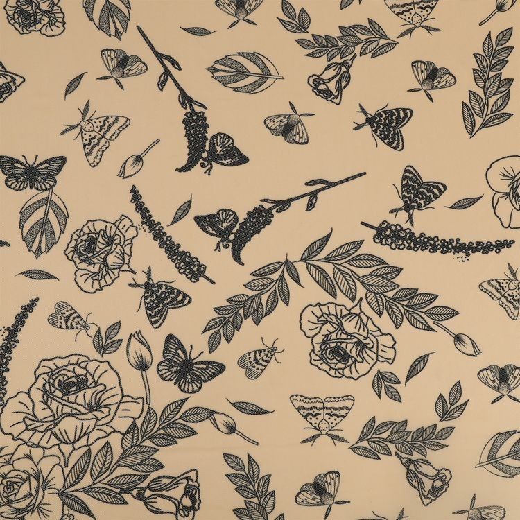 Сетка стрейч с принтом тату «Цветы», 3 м x 150 см, 90 г/м², цвет: светло-бежевый, принт, TBY — картинка 3
