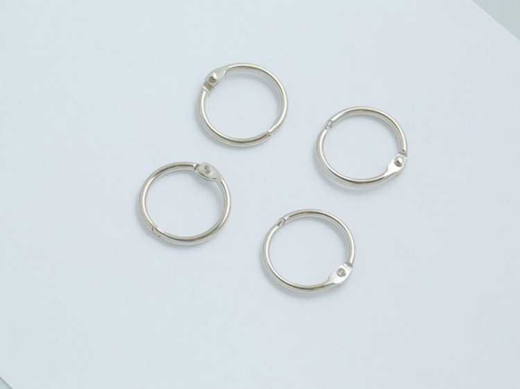 №2 Кольца для блокнотов СЕРЕБРО количество 4 шт. (диаметр 25 мм) — картинка 3