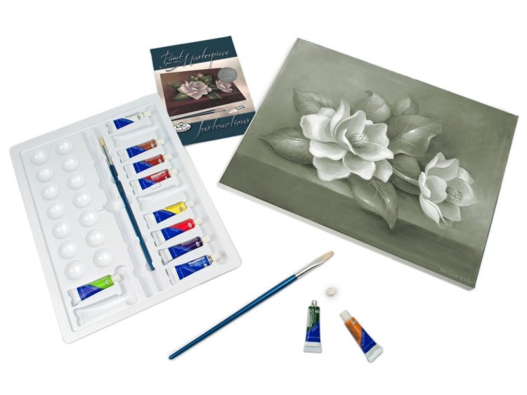 Картина по контурам гризайль «Магнолия» — картинка 3