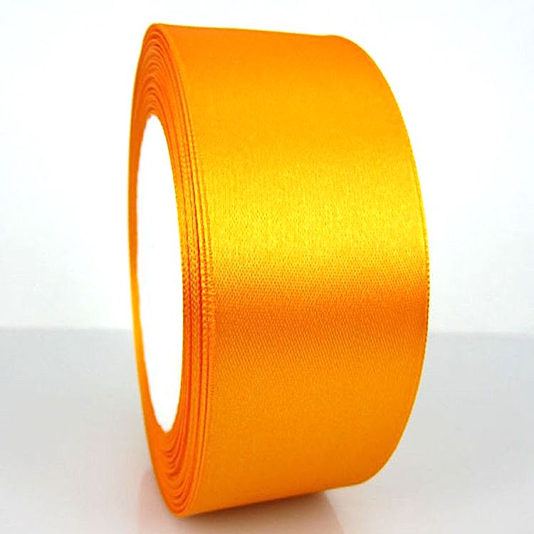 Лента атласная 50 мм, 27 м, цвет: ярко оранжевый