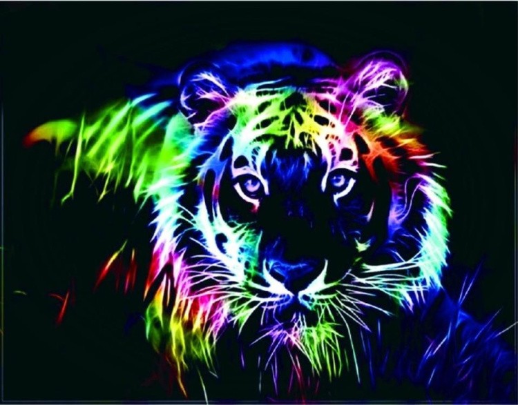 Алмазная вышивка «Неоновый тигр»