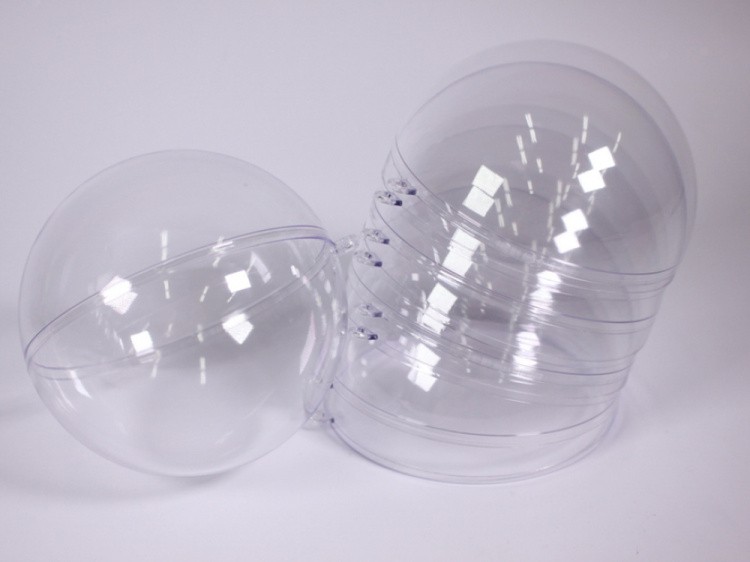 Шары пластиковые прозрачные половинками (d 8 см), 4 шт. — картинка 2