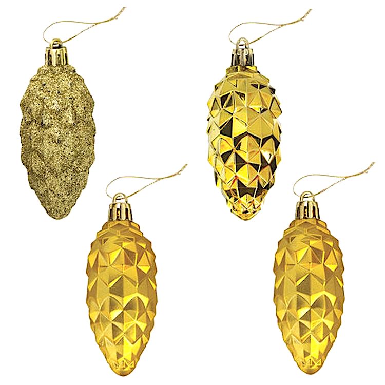 Украшения елочные «Шишки», набор 4 шт., цвет: золотистый — картинка 3