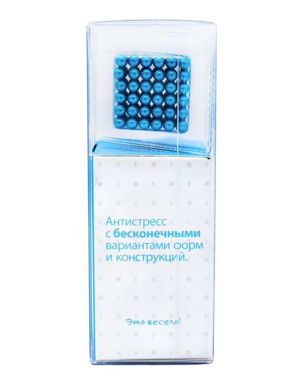 Головоломка магнитная Magnetic Cube, голубой, 216 шариков, 5 мм (Неокуб) — картинка 4