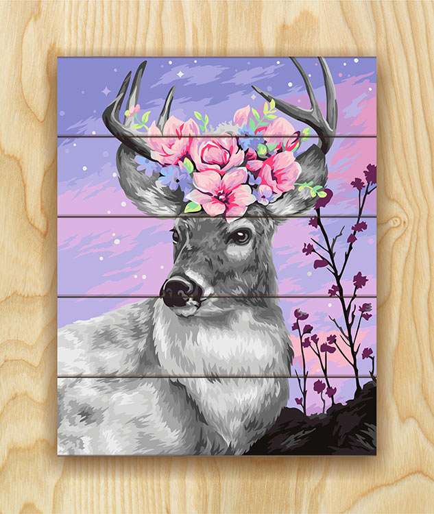 Картина по номерам по дереву Flamingo «Цветочная корона» — картинка 2