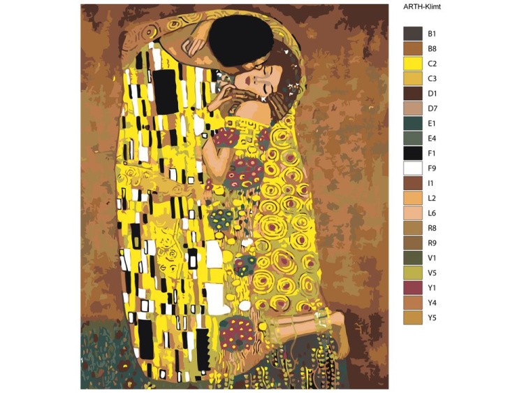 Картина по номерам «Золотой поцелуй» — картинка 2