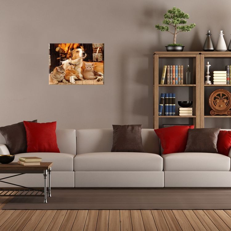 Картина по номерам по дереву «У камина» — картинка 3