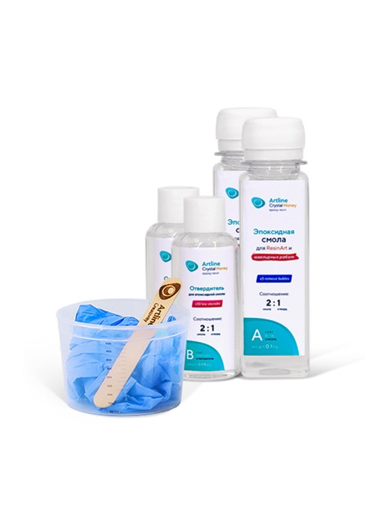 Эпоксидная смола повышенной вязкости Artline Honey Epoxy 0,3 кг с творческим набором — картинка 2