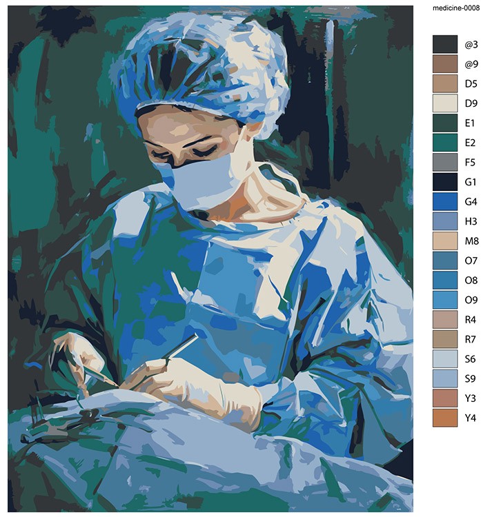 Картина по номерам «Медицина: девушка врач, операция 40х50» — картинка 2