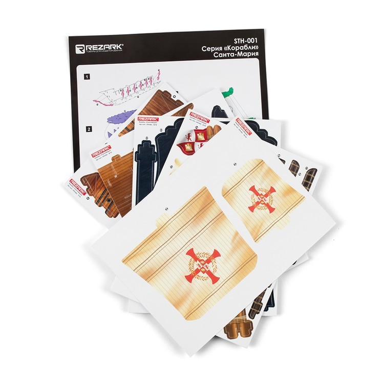 Сборная модель Флагманский корабль Санта-Мария, 113 элементов, REZARK — картинка 3