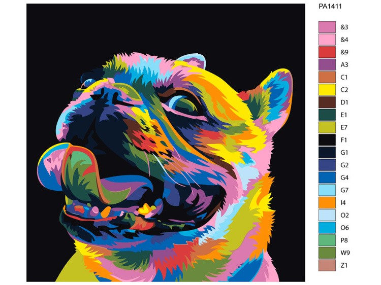 Картина по номерам «Радужный бульдог» — картинка 2