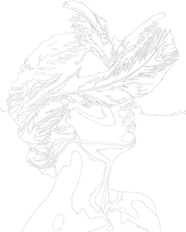 Картина по номерам «Античная статуя, девушка и перья 40x50» — картинка 3