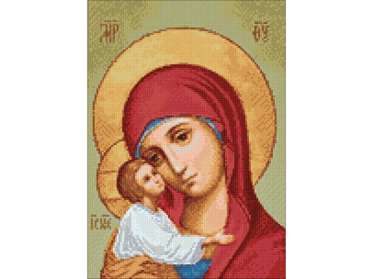 Алмазная вышивка «Икона Владимирская Богородица» — картинка 3