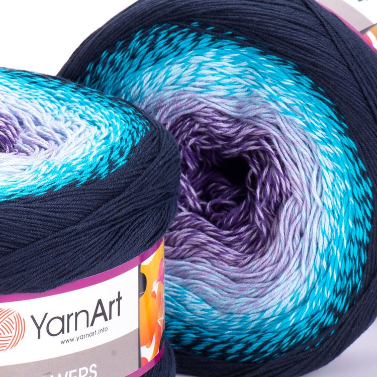 Пряжа YarnArt Flowers (254), мультиколор, 5 шт. по 250 г — картинка 2