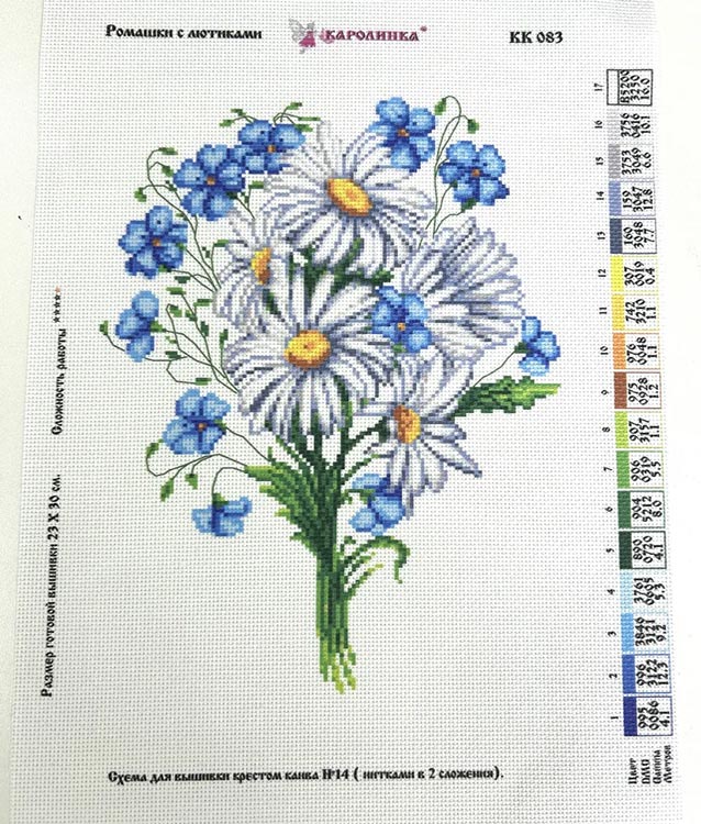 Рисунок на канве «Ромашки» — картинка 3