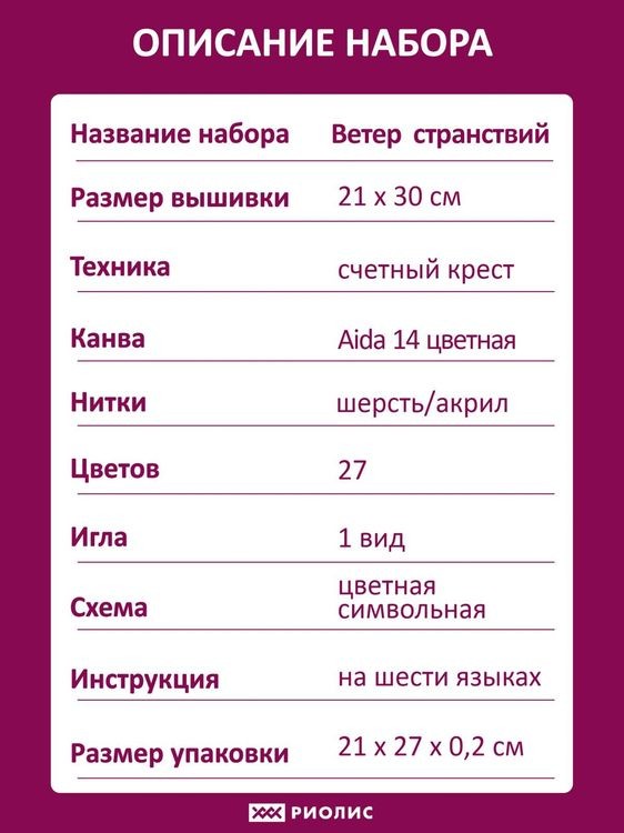 Набор для вышивания «Ветер странствий» — картинка 7