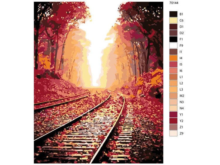 Картина по номерам «Железная дорога осенью» — картинка 2