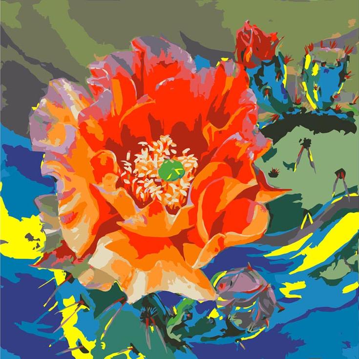 Картина по номерам «Цветок кактуса»