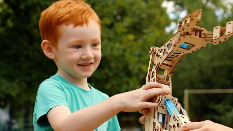 Конструктор из дерева «Гидравлическая рука UNIMO 2», UNIWOOD — картинка 3