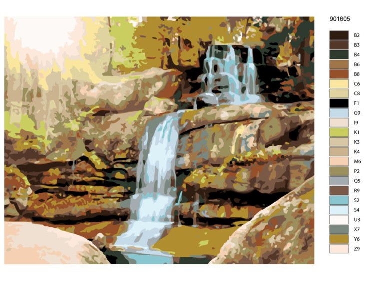 Картина по номерам «Лесной водопад» — картинка 2