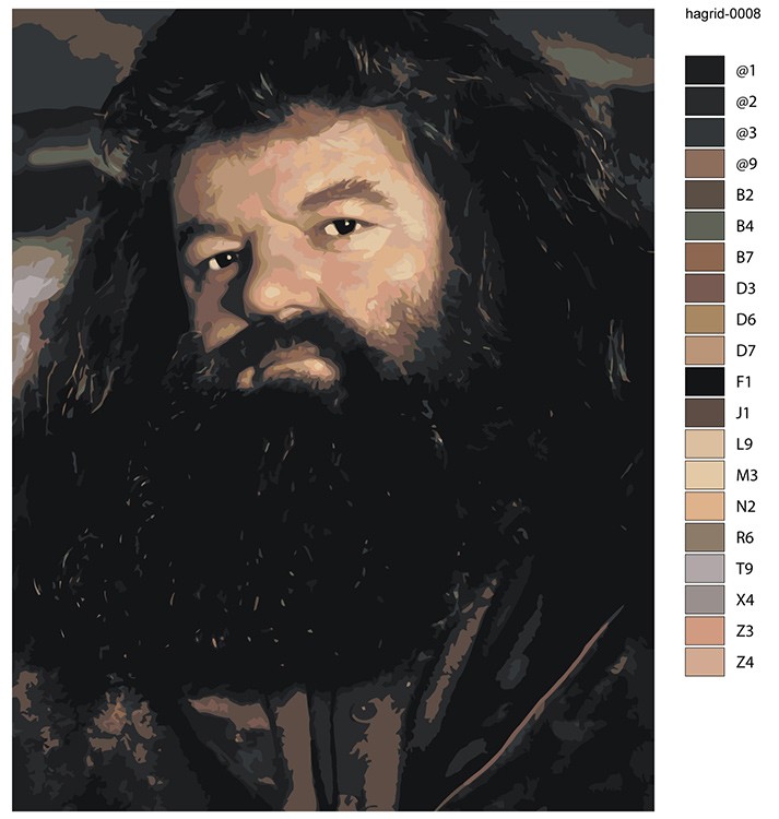 Картина по номерам «Хагрид портрет, Гарри Поттер 40х50» — картинка 2