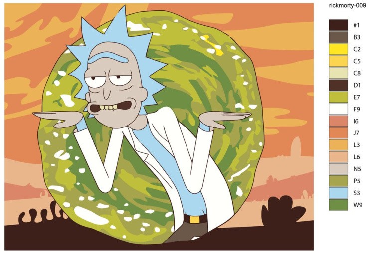 Картина по номерам «Рик и Морти: Рик Санчес 3» — картинка 2
