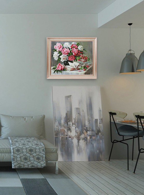 Алмазная вышивка «Пионы и клубника» — картинка 10