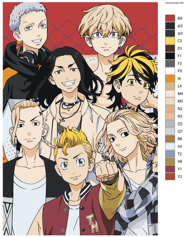 Картина по номерам «Аниме Токийские Мстители: Персонажи 3» — картинка 2