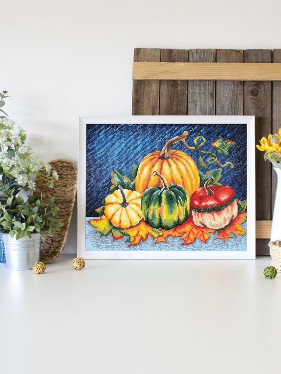 Алмазная вышивка «Красочные тыквы» — картинка 3