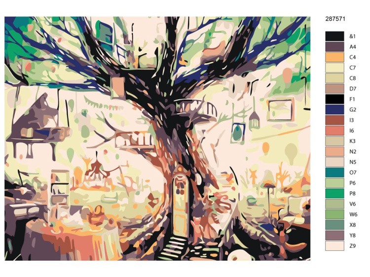 Картина по номерам «Домик на дереве» — картинка 2