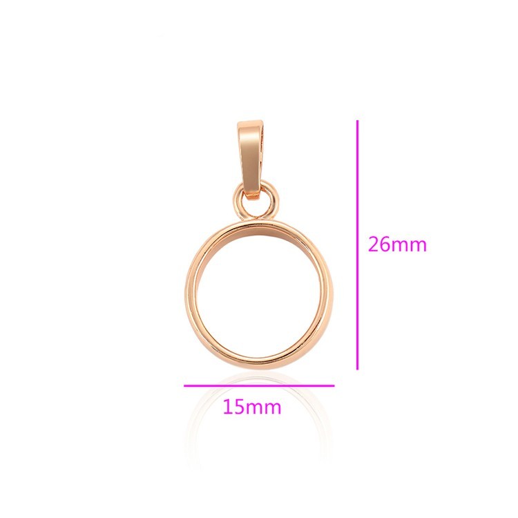 Металлический молд для кулона круг маленький, розовое золото, 1 шт. — картинка 2