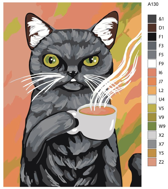 Картина по номерам «Утренний чай» — картинка 2