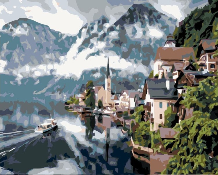 Картина по номерам «Город в горах»