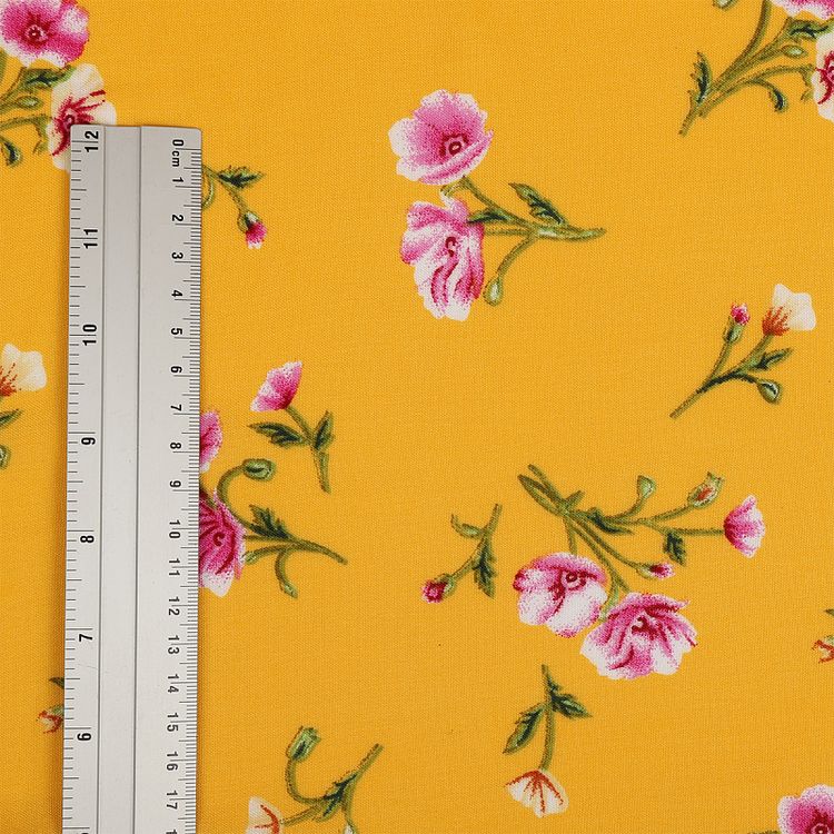 Ткань Штапель с рисунком, 5 м, ширина 145 см, 110 г/м2, цвет: с3 желтый, TBY — картинка 5