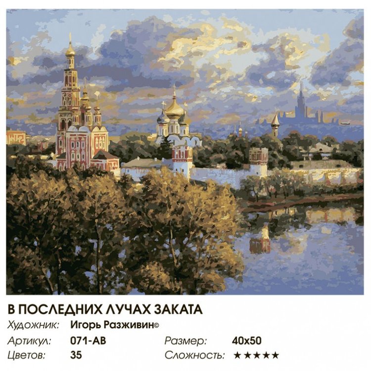 Картина по номерам «В последних лучах заката» — картинка 2