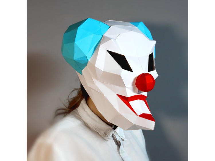 Бумажная модель для склеивания маска «Злой Клоун» — картинка 3