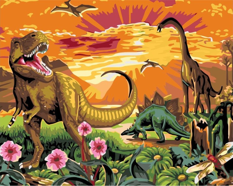 Картина по номерам «Динозавры»