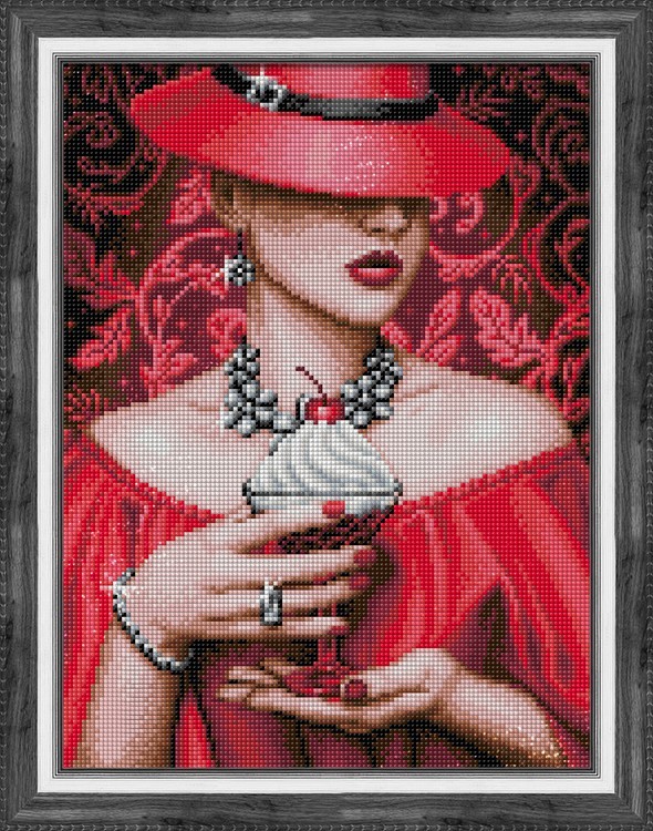Девушка в красной шляпе Раскраска картина по номерам на холсте RO купить в Краснодаре