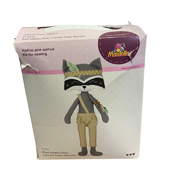 УЦЕНКА. Набор для шитья «Енот-индеец Лони» (повреждена коробка) — картинка 2