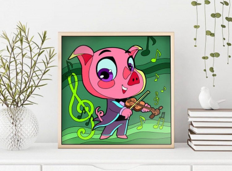Картина по номерам «Поросенок-скрипач» — картинка 6