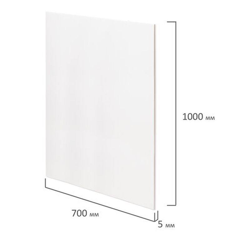 Пенокартон матовый, 70х100 см, толщина 5 мм, белый, комплект 5 листов, BRAUBERG — картинка 4