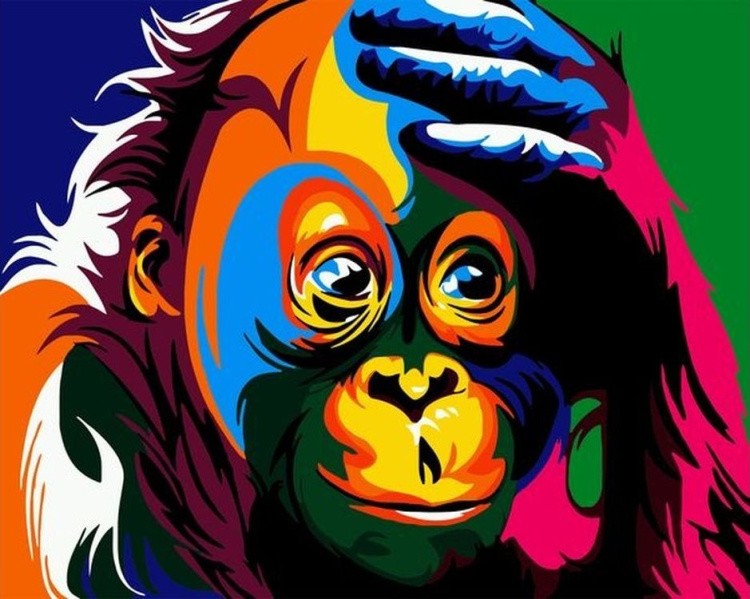 Картина по номерам «Радужный орангутанг»